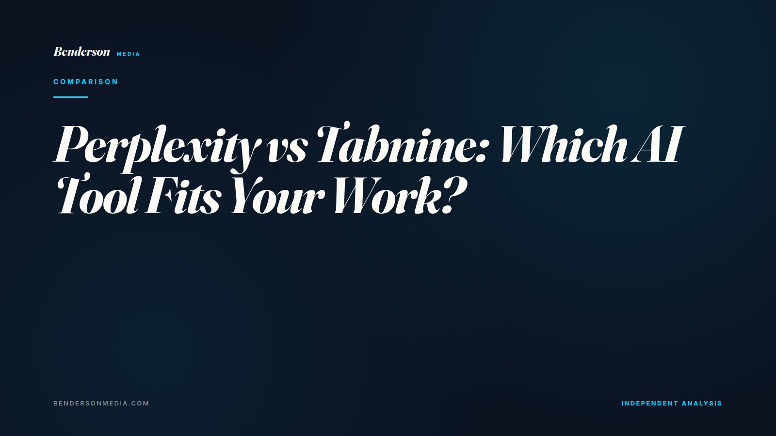 Perplexity vs Tabnine: Which AI Tool Fits Your Work?